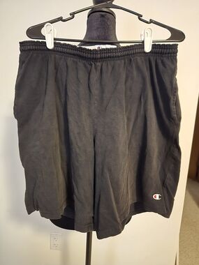 Champion Black Athletic Shorts with Logo